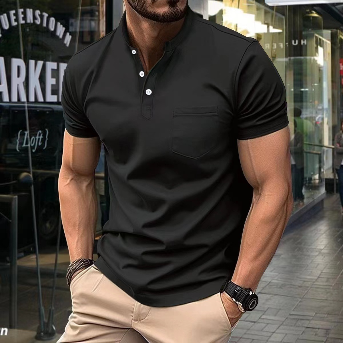 Polo Homme Classique avec Col Montant - BerlinGlamour
