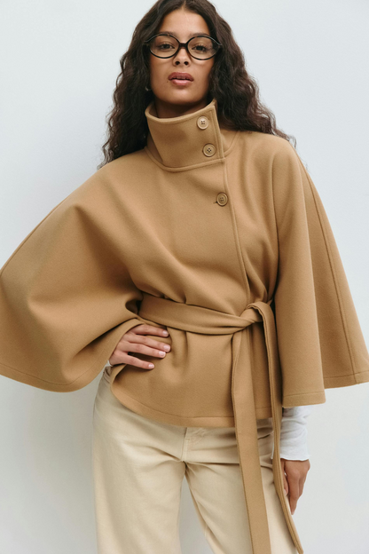 Veste Cape Féminine Élégante avec Ceinture ajustable