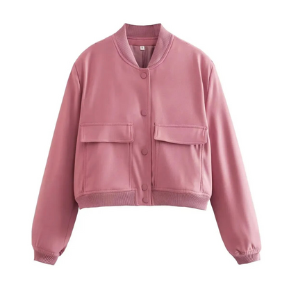 Veste Femme Courte Col Rond Élégante