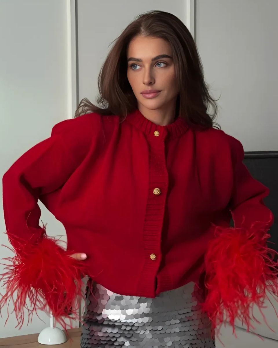 Cardigan Femme Boutons et Manches Tombantes