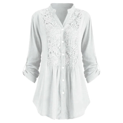 Chemisier Femme Manches Bouffantes Col Rond Élégant - PanierRoyale