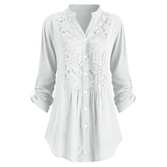 Chemisier Femme Manches Bouffantes Col Rond Élégant - PanierRoyale