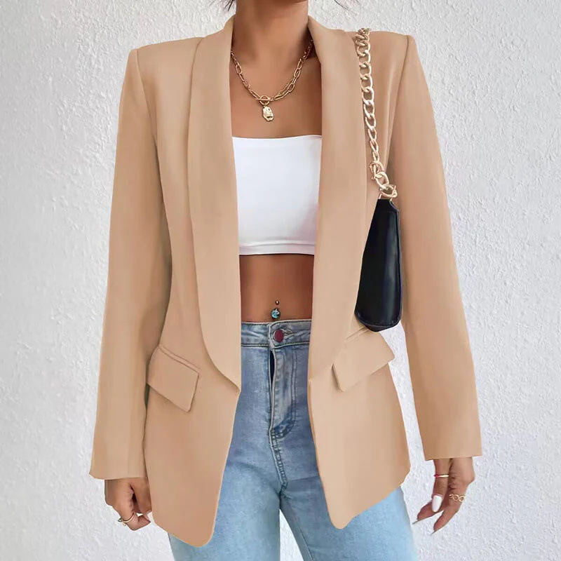Blazer Femme Élégant Revers Cranté Décontracté - PanierRoyale