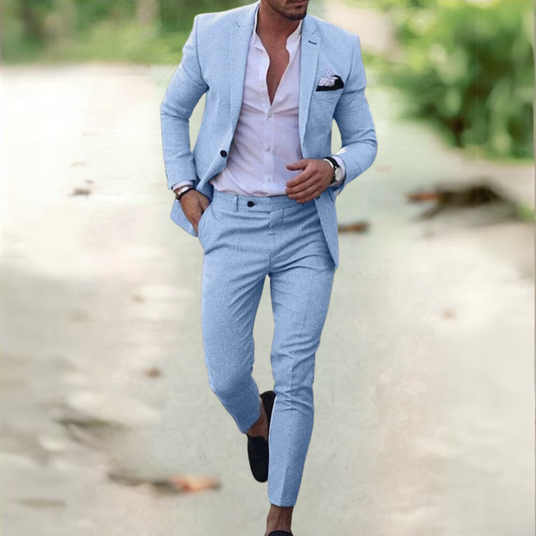 Costume Homme Slim Fit Noir Classique avec Poche Angle