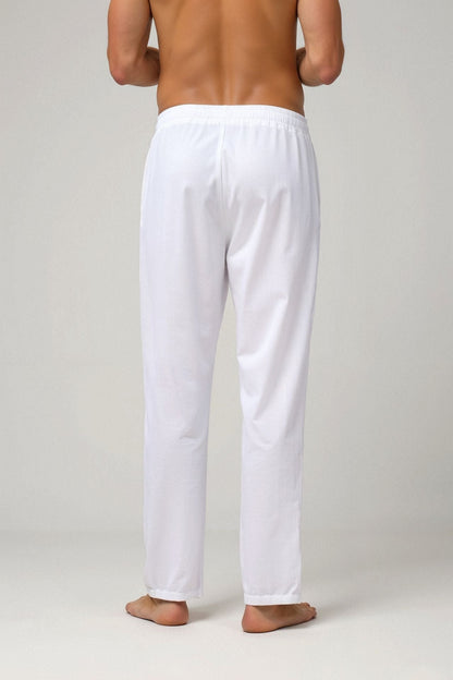 Pantalon de survêtement Homme Blanc avec Cordons de Serrage