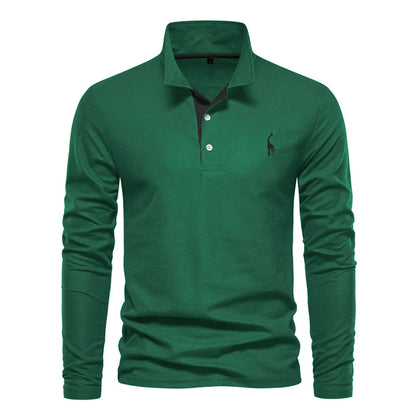 Polo Homme Manche Longue Classique et Confortable