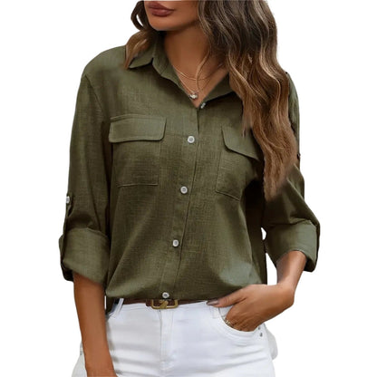 Chemise Élégante Manches Longues Col V - PanierRoyale