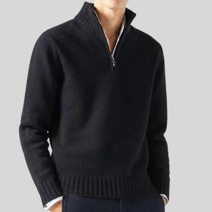 Pull Luxe à Fermeture Éclair Mi-Hauteur