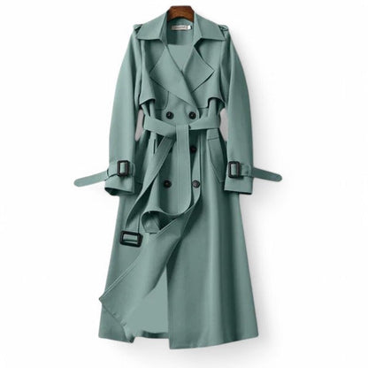 Trench-coat élégant de couleur unie pour femmes - léger à mi-hauteur