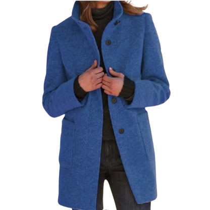 Manteau femme hivernal épais et chaud à fermeture boutons
