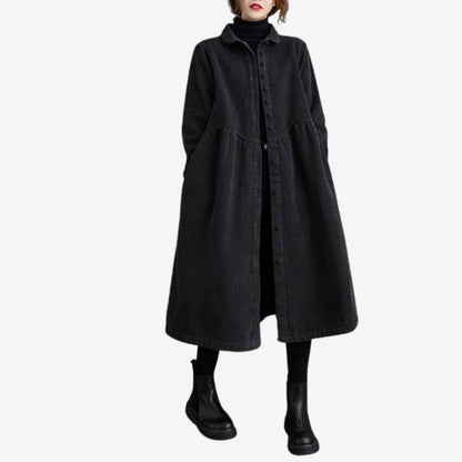 Manteau Femme Long Manches avec Poches Doublure Chaude