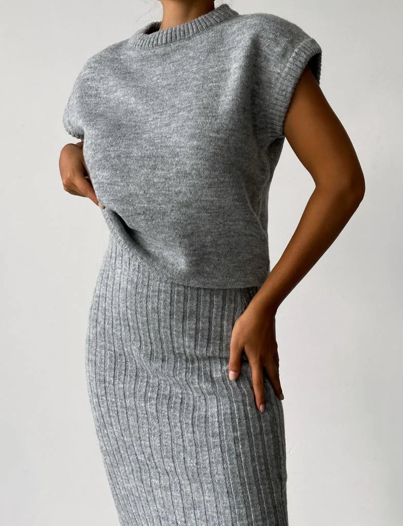 Pull Femme Blanc en Maille à Manches Courtes