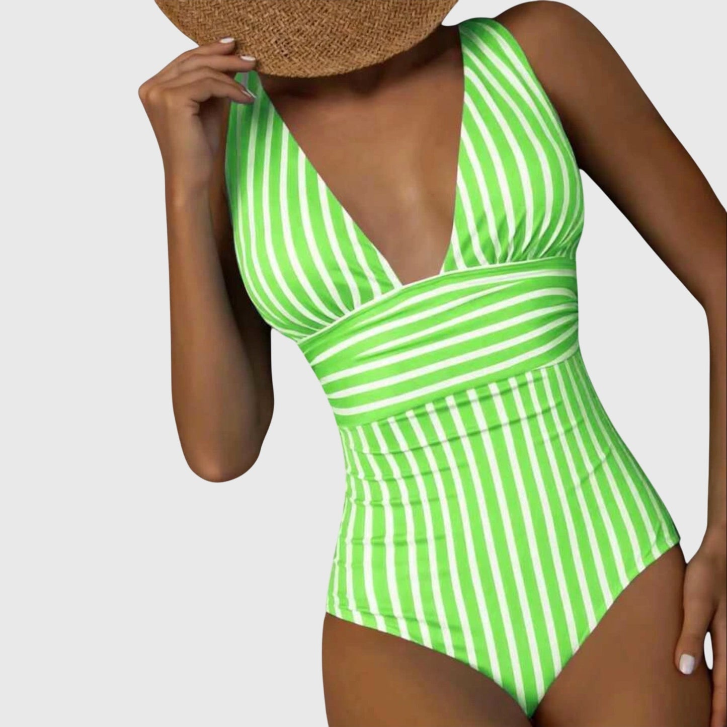 Maillot de bain une pièce Femme Ceinture croisée Col en V plongeant