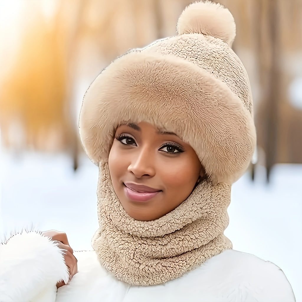 Bonnet et Écharpe Polaire Doux et Chaud Unisexe