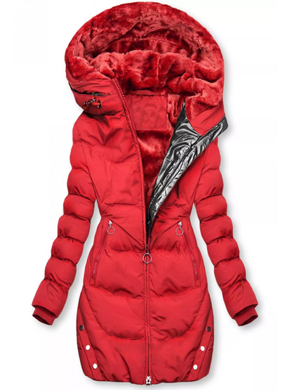 Veste Hiver Élégante avec Capuche et Poches Doublées