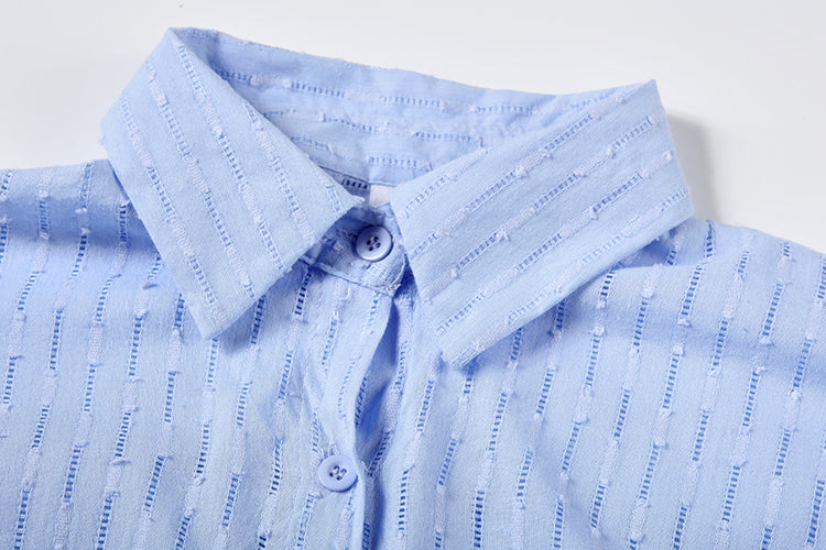 Ensemble Décontracté Femme : Blouse et Short en Coton Oversize