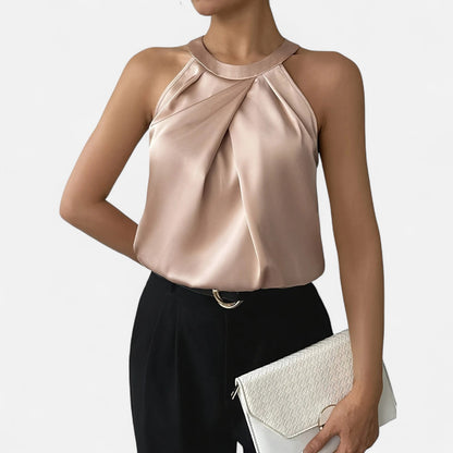 Top femmes satin ajusté pour femmes élégantes