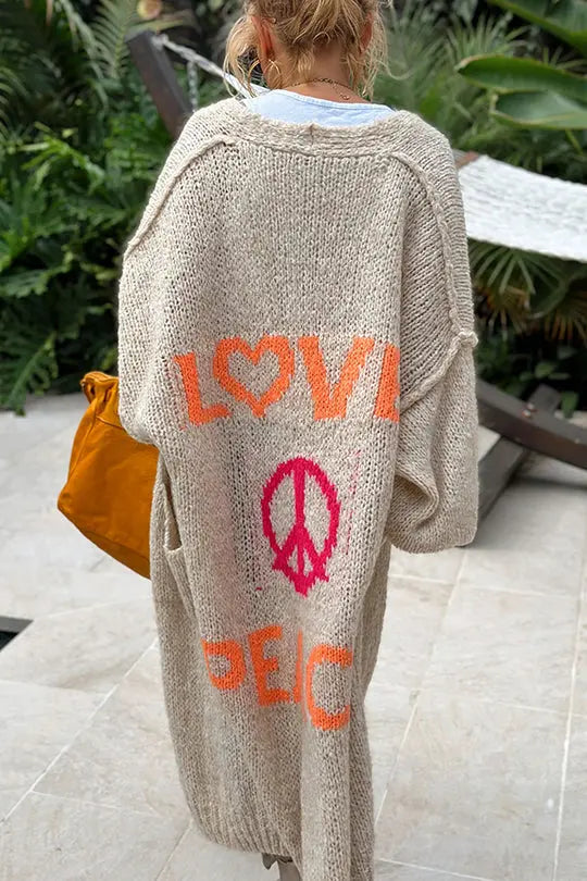 Cardigan Love Peace Décontracté - BerlinGlamour