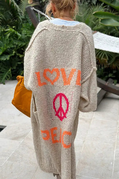 Cardigan Love Peace Décontracté - BerlinGlamour