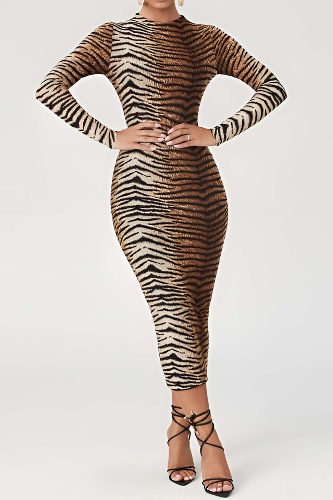 Robe midi imprimé léopard élégante et chic
