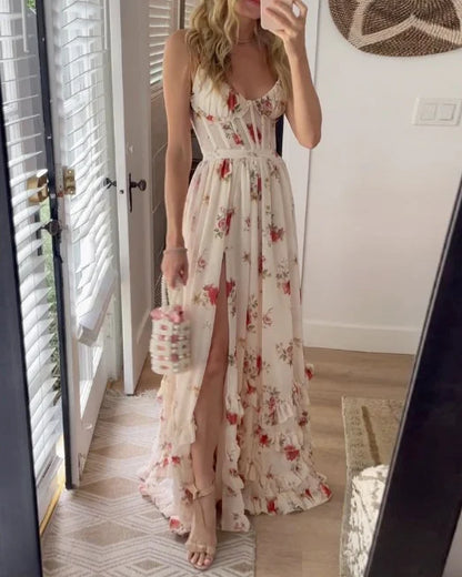 Robe Élégante Longue Florale pour Femme - PanierRoyale