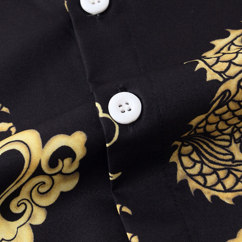 Chemise Homme Manche Courte Dragon Moderne