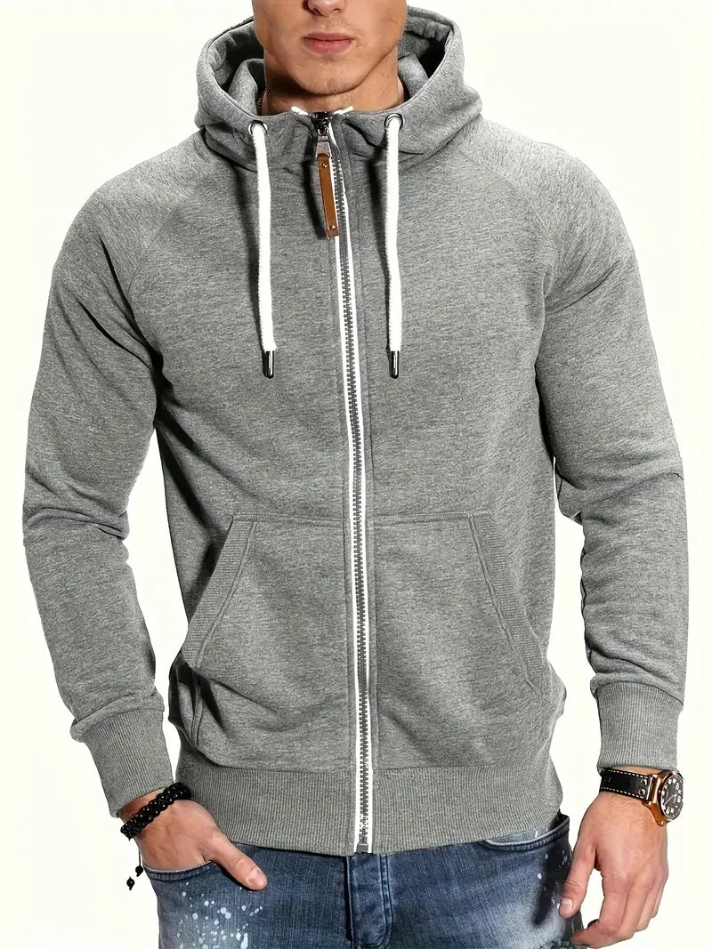 Sweat à Capuche Zippé Streetwear Homme Sport Chic