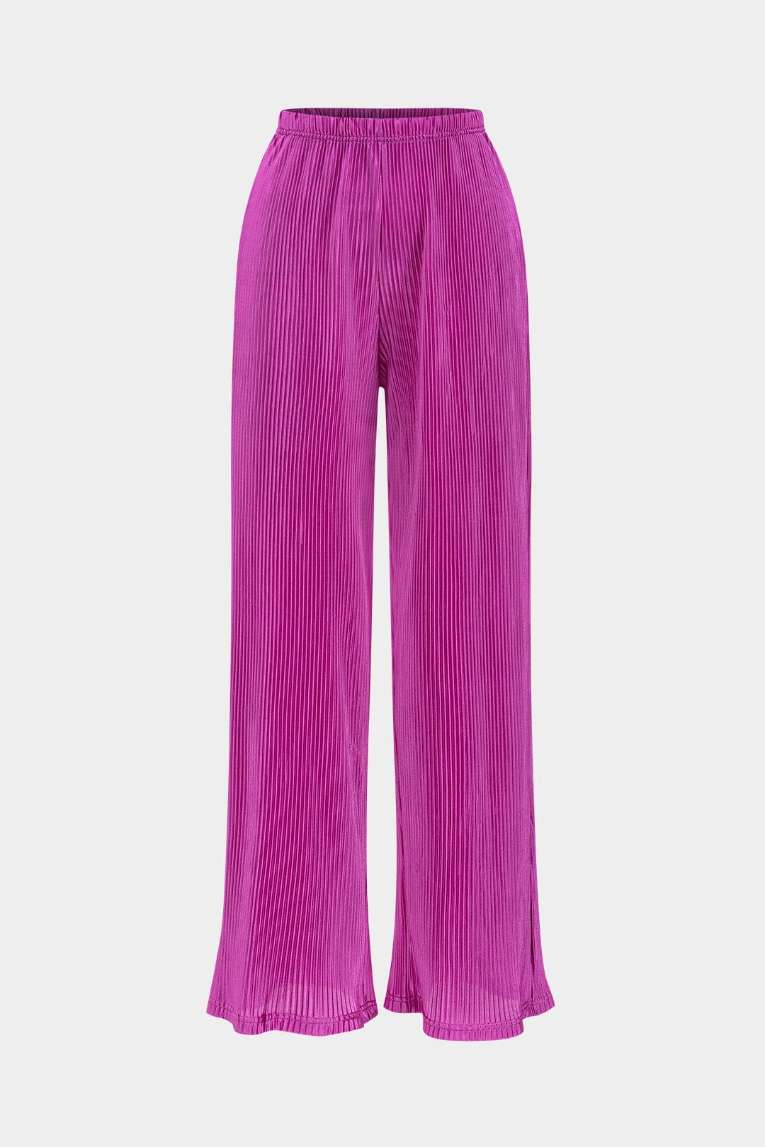Ensemble Élégant Plissé Crop Top et Pantalon Large