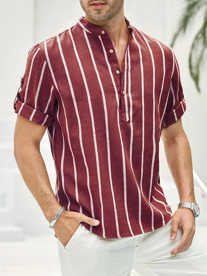 Chemise Homme Manches Courtes à Rayures