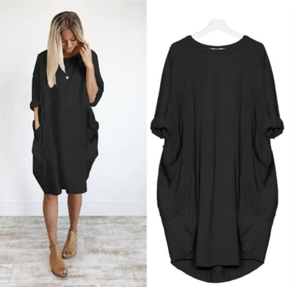 Robe Été Légère pour Femme - Col Rond et coupe Droite