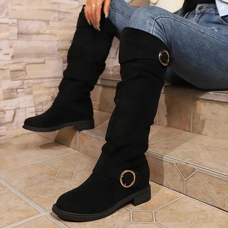 Bottes Femme Hiver Daim Boucle Chaude et Élégante - PanierRoyale