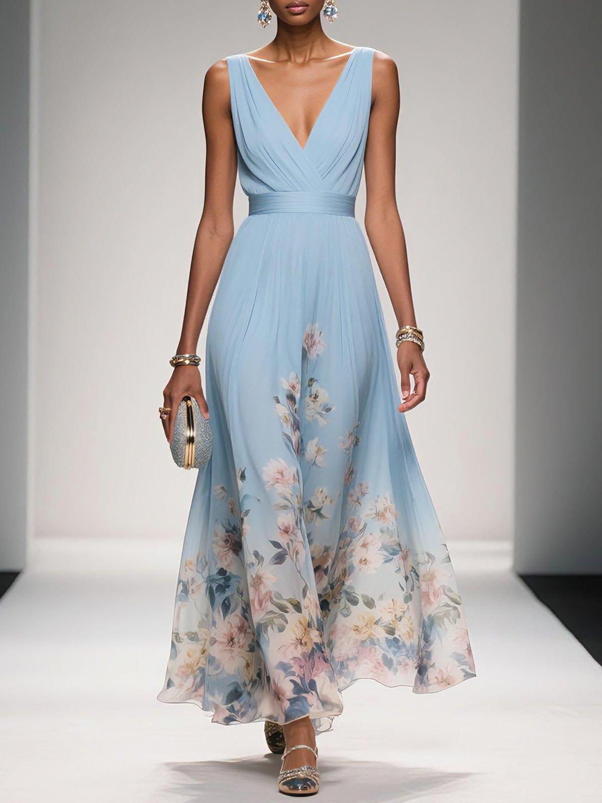 Robe Fleurs Été pour Mariage Féminine