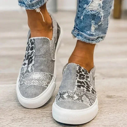 Baskets tendance à lacets avec imprimé léopard