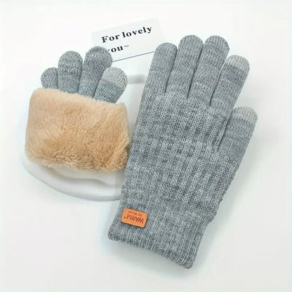 Gants Hiver Doublés Fourrure Chauds et Noir