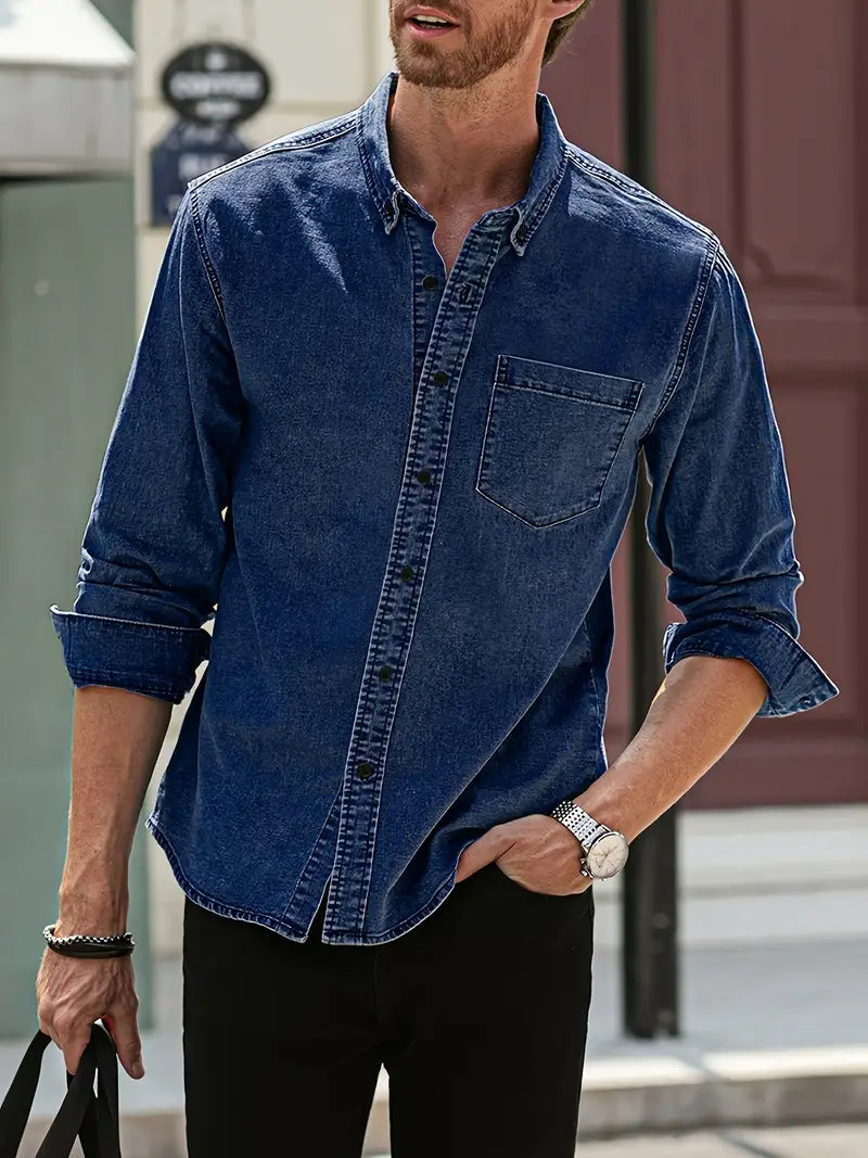 Chemise Denim Manche Longue Classique