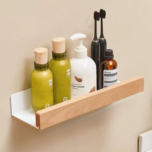 Étagère Salle de Bain Murale en Verre et Métal