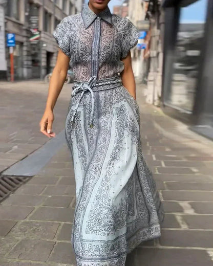 Robe et Blouse Ensemble Élégant Paisley Moderne - BerlinGlamour