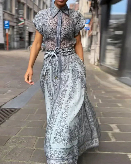 Robe et Blouse Ensemble Élégant Paisley Moderne - BerlinGlamour