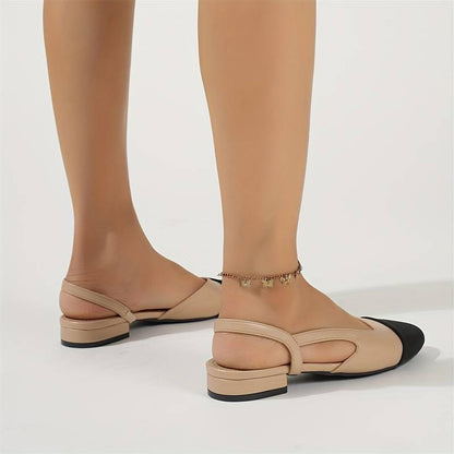 Escarpins Slingback Élégants Beige et Noir