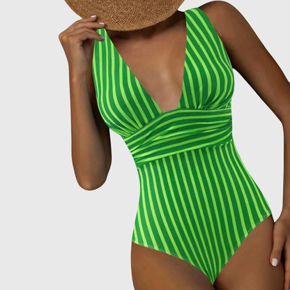 Maillot de bain une pièce Femme Ceinture croisée Col en V plongeant