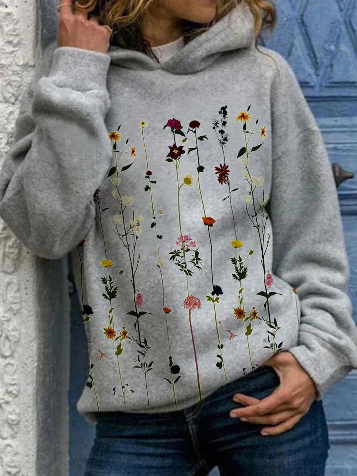 Pull Femme À Manches Longues Fleur Délicat - PanierRoyale
