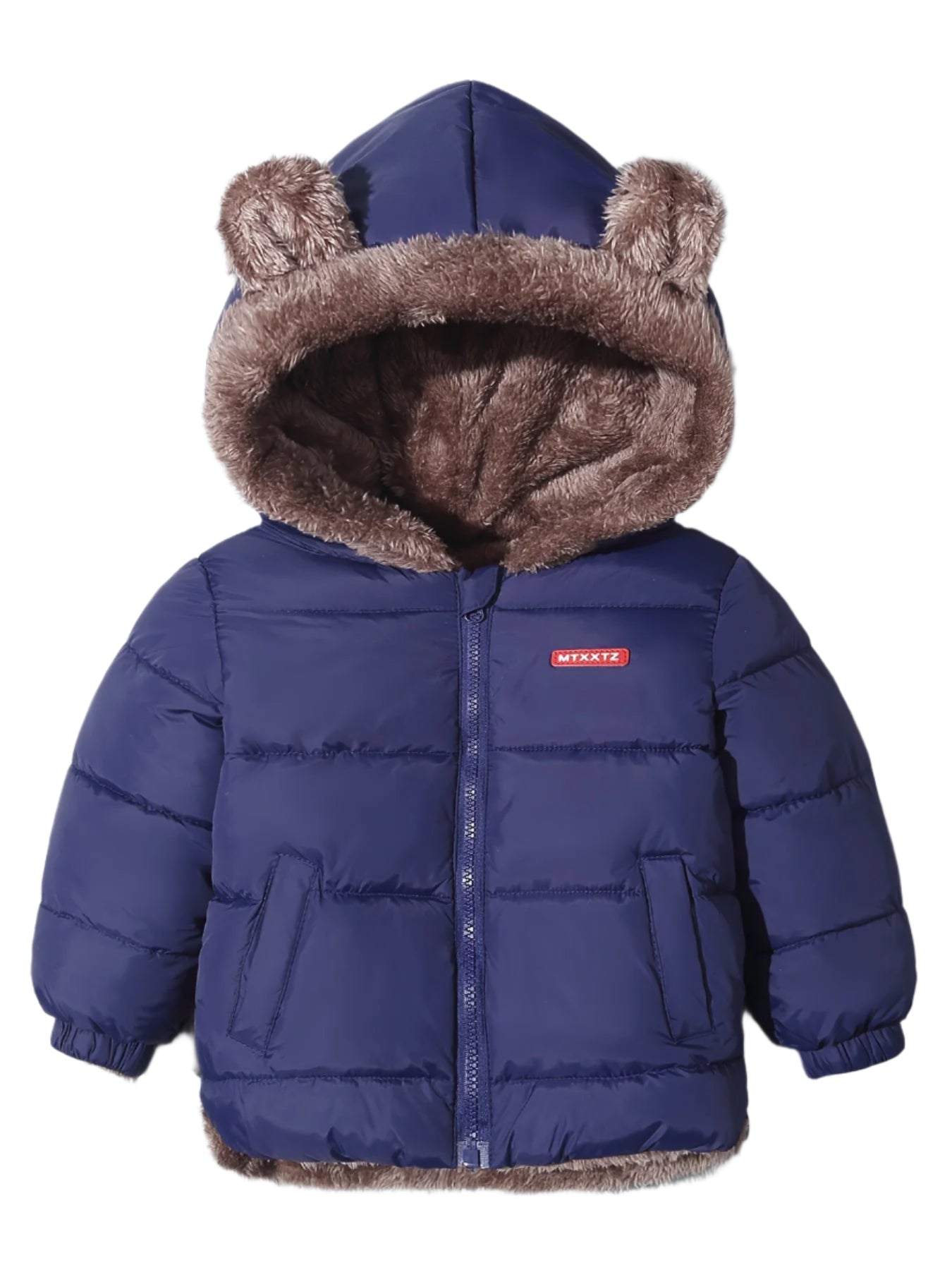 Veste Enfant Hiver Doublée Fourrure Synthétique Noir