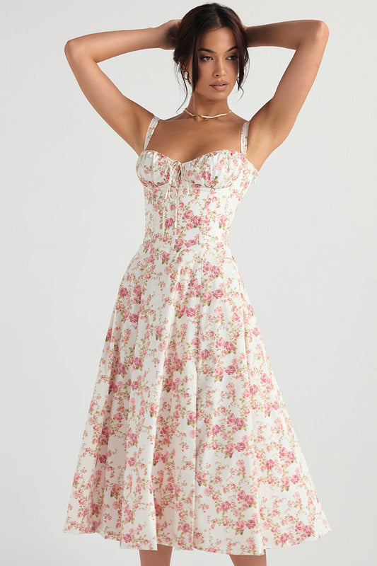 Robe Fuchsia Courte Taille Évasée Féminine - BerlinGlamour
