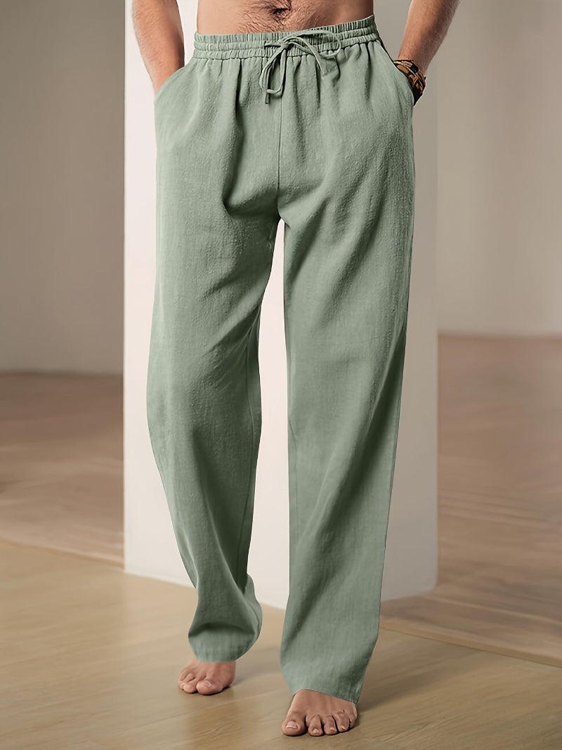 Pantalon Homme Élastique Décontracté avec Ceinture pour Loisirs