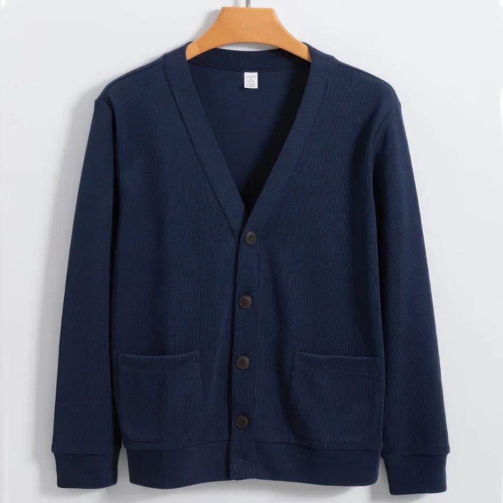 Cardigan Homme Hiver Chaud avec Col en V et Poches - PanierRoyale