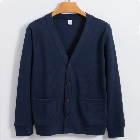 Cardigan Homme Hiver Chaud avec Col en V et Poches - PanierRoyale