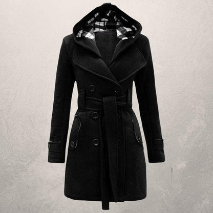 Doudoune Femme Hiver Capuche et Ceinture Adjustables