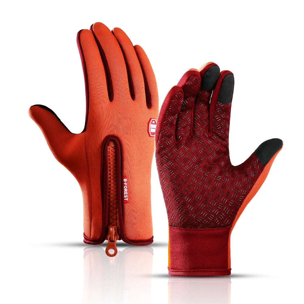 Gants d'Hiver Imperméables pour Adultes avec Fermeture Éclair