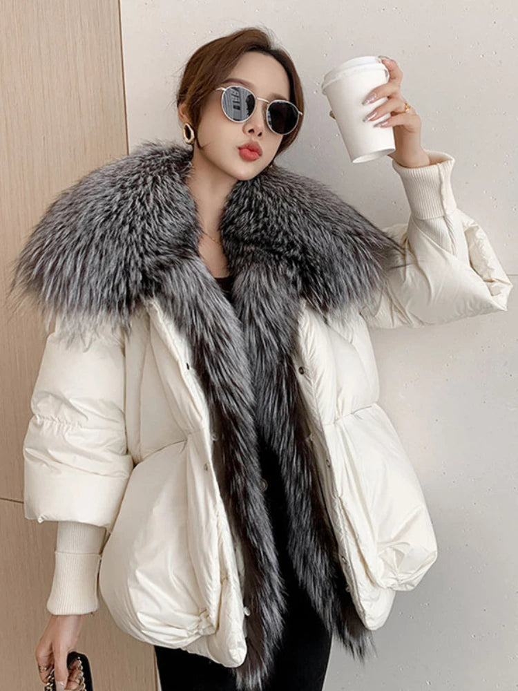 Manteau Femme Hiver Chaud avec Col Amovible