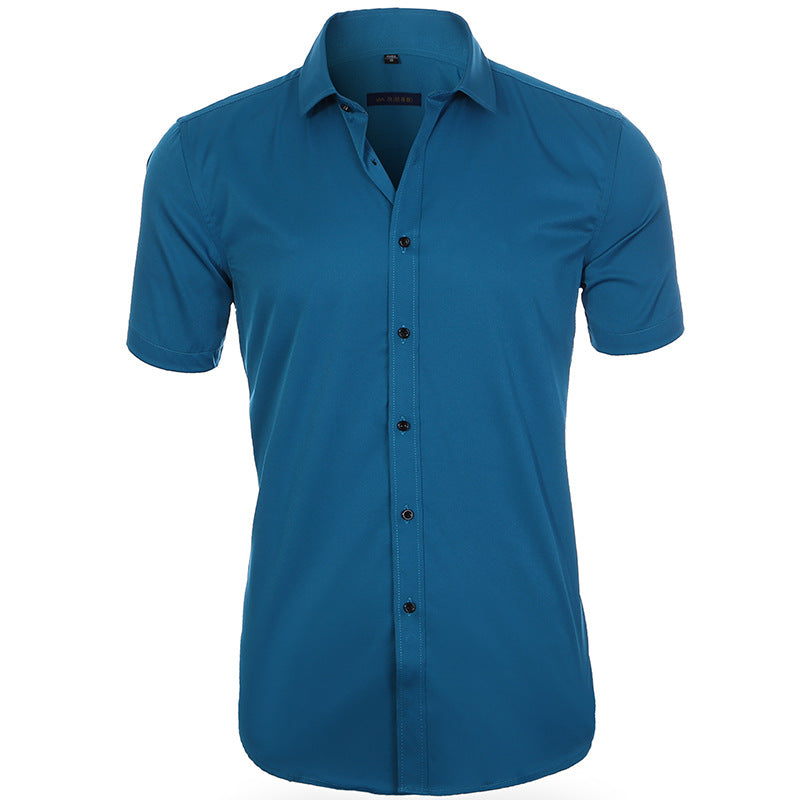 Chemise Homme Manches Courtes Marine Relaxed - PanierRoyale